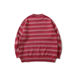 Gradient Stripe Round Collar Knit