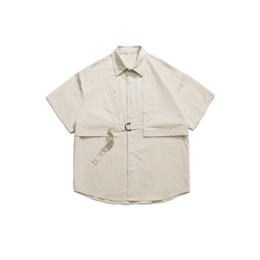Chest Belted Short Sleeve Shirt