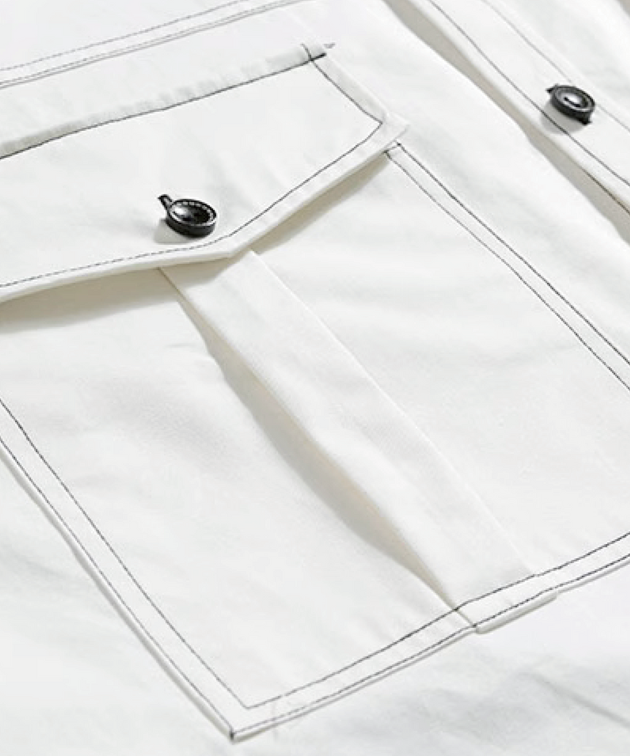 Flap Pocket Binding Shirt