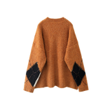 Lace Up Argyle Sweater