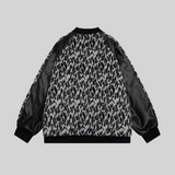 Leopard PU Stitching Baseball Jacket