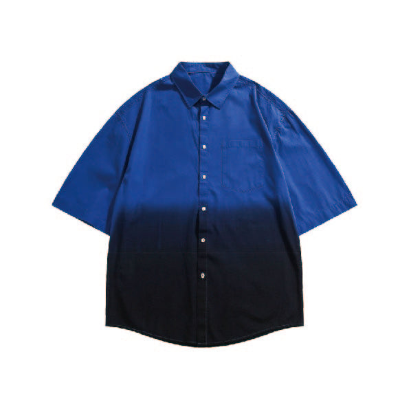 Двухцветная рубашка с короткими рукавами и градиентом