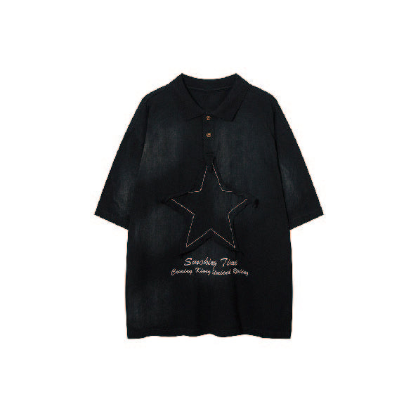 Длинная рубашка со звездами и короткими рукавами