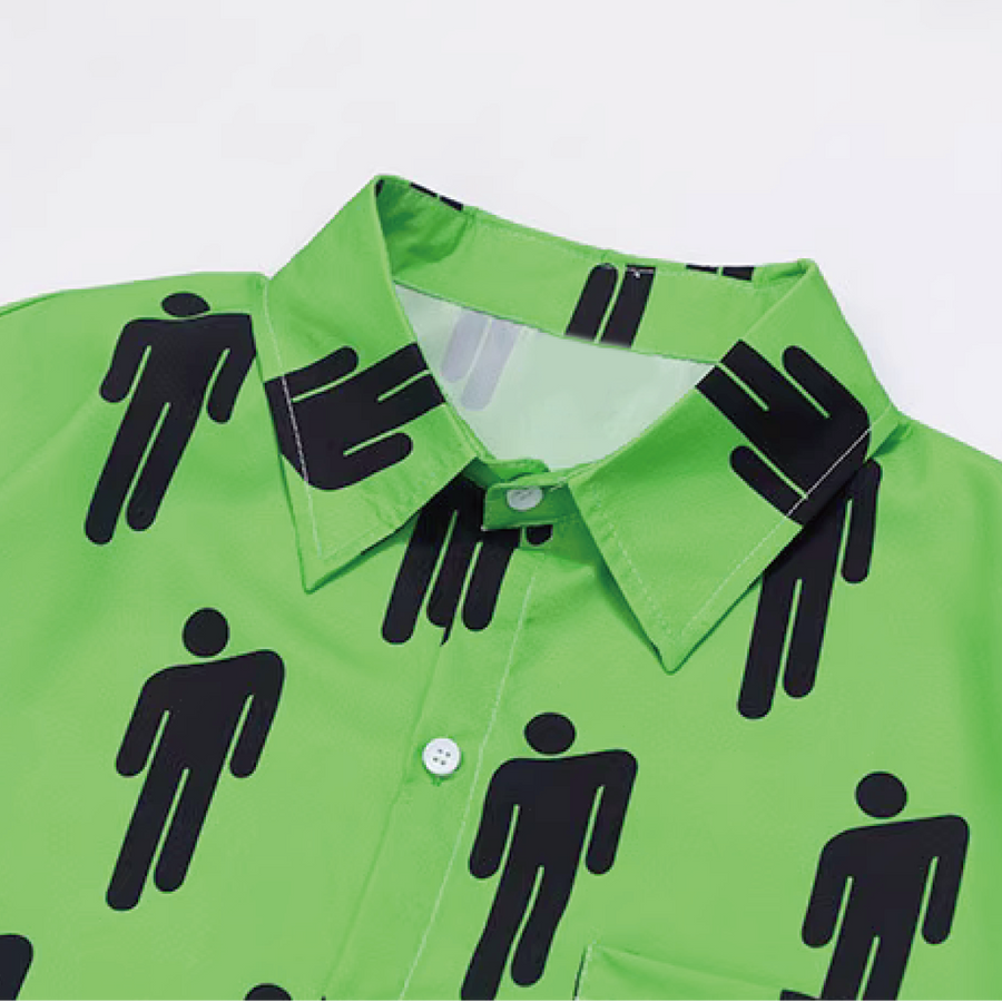 Two-tone Figure Pattern Shirt
