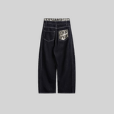 Camou Straight Denim Pants