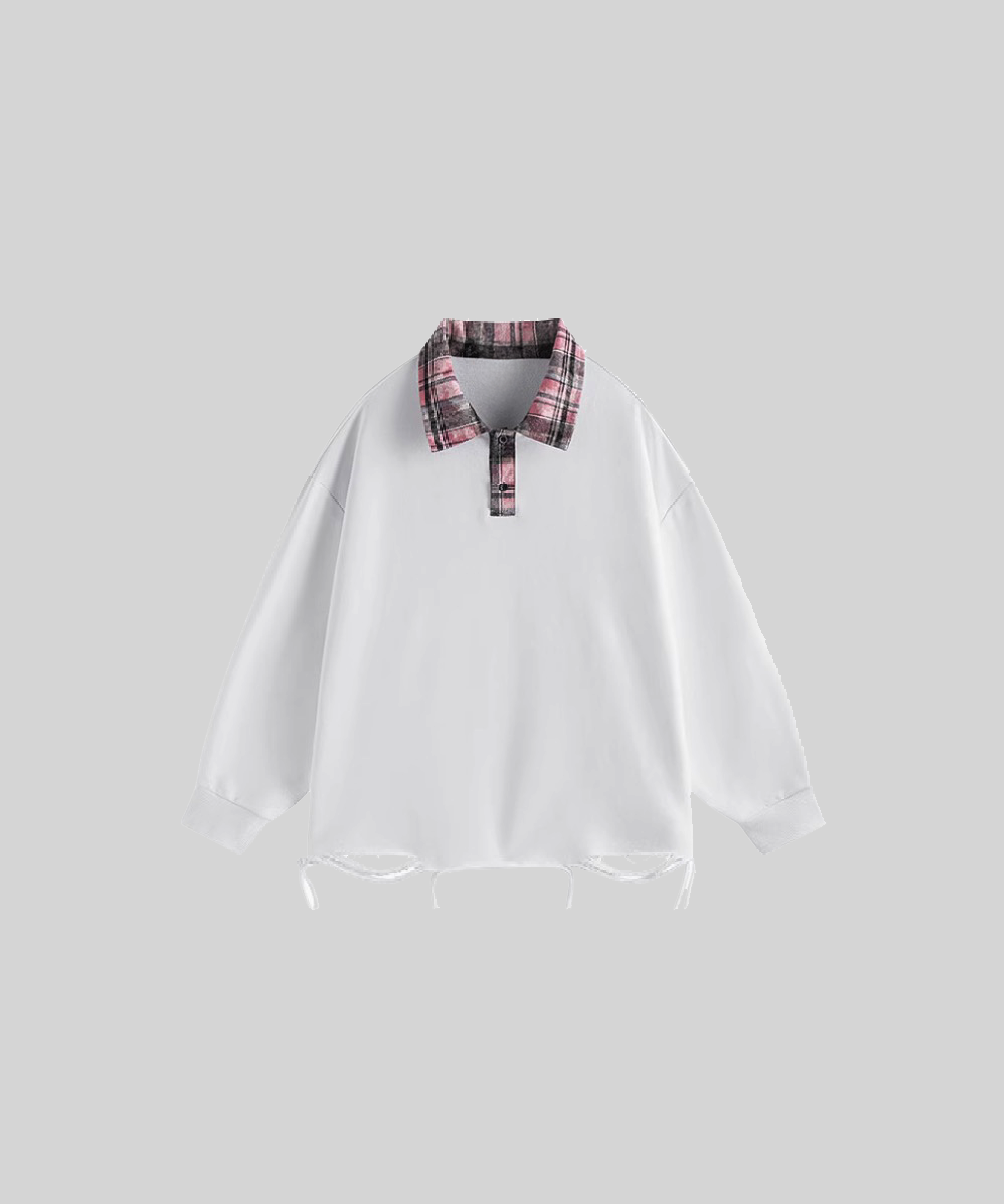 Check Stitching Broken Long Sleeve Shirt