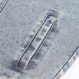 Check Stitching Denim Jacket