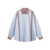 Plaid Stitching Embossed Shirt