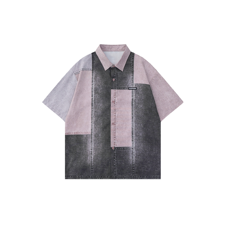 Block Design Short Sleeve Shirt