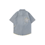 Tassel Star Patch Embroidered Denim Shirt