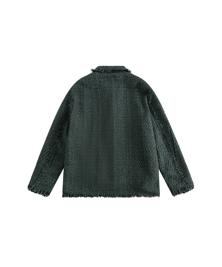 Big Pocket Fringe Tweed Jacket