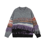 Fringe Layered Jeresy Sweater