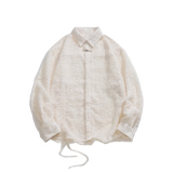 Emboss Drawstring Shirt