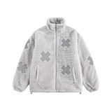 Cross Faux Fur Down Coat