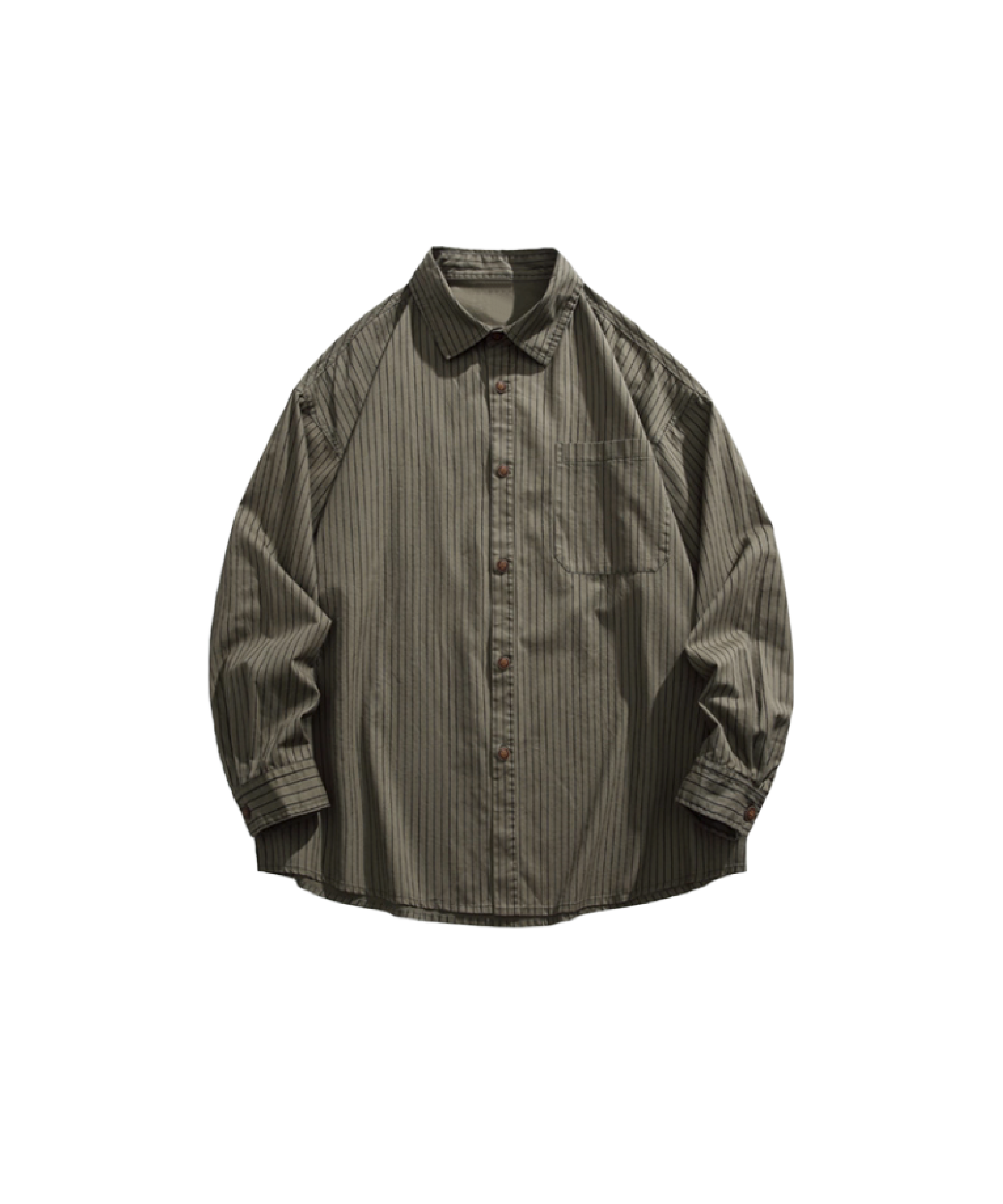 Basic Stripe Button Shirt