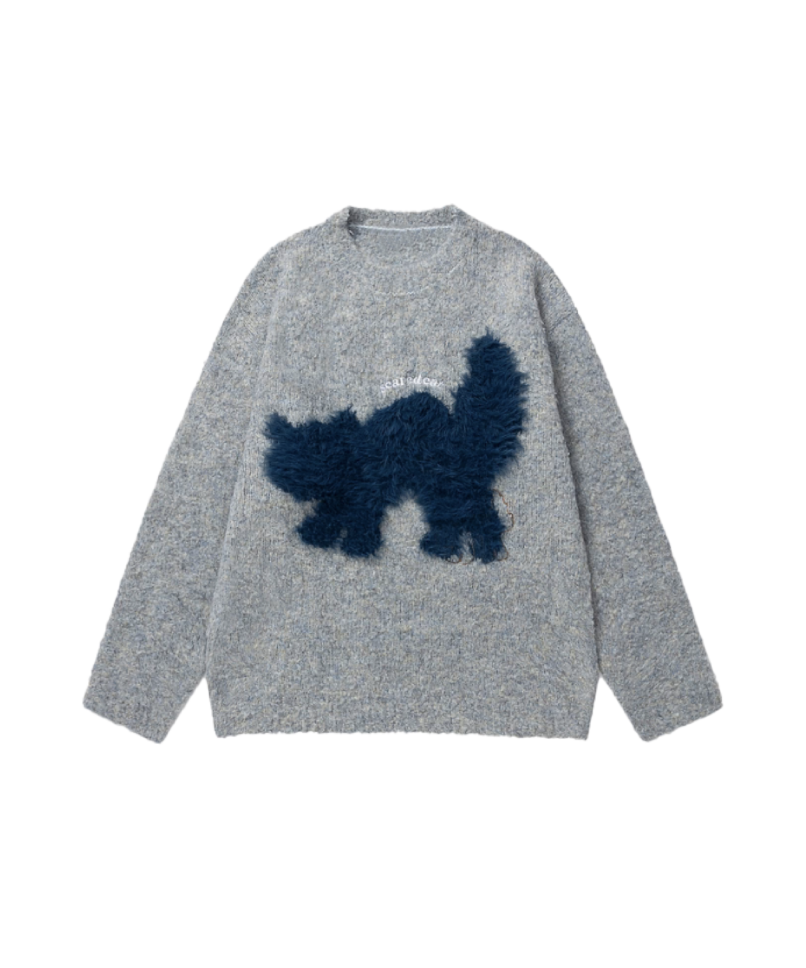 UN3D. グレー ファー付きニットセーター UMEさま専用 UN3D ファーニット グレー