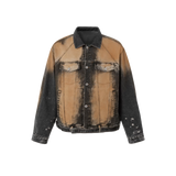 Spray Paint Washed Denim Jacket
