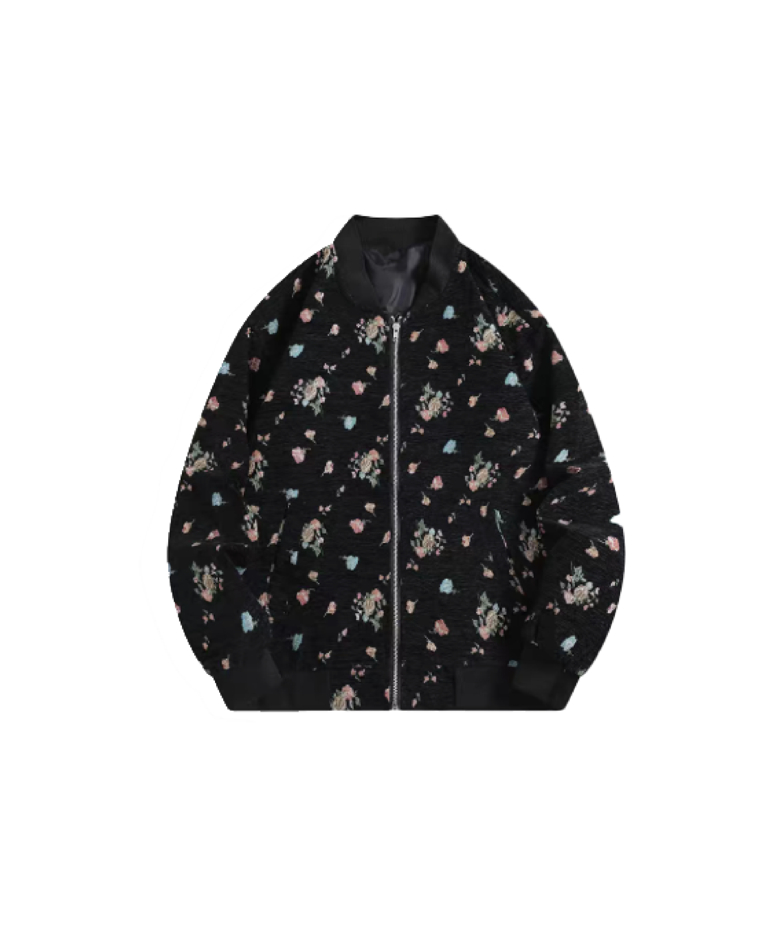 Retro Velvet Jacquard Bomber Jacket.