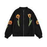 Tulip Motif Baseball Jacket