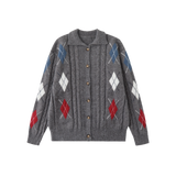 Argyle Jeresy Cardigan