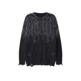 Gradiention Argyle Broken Sweater