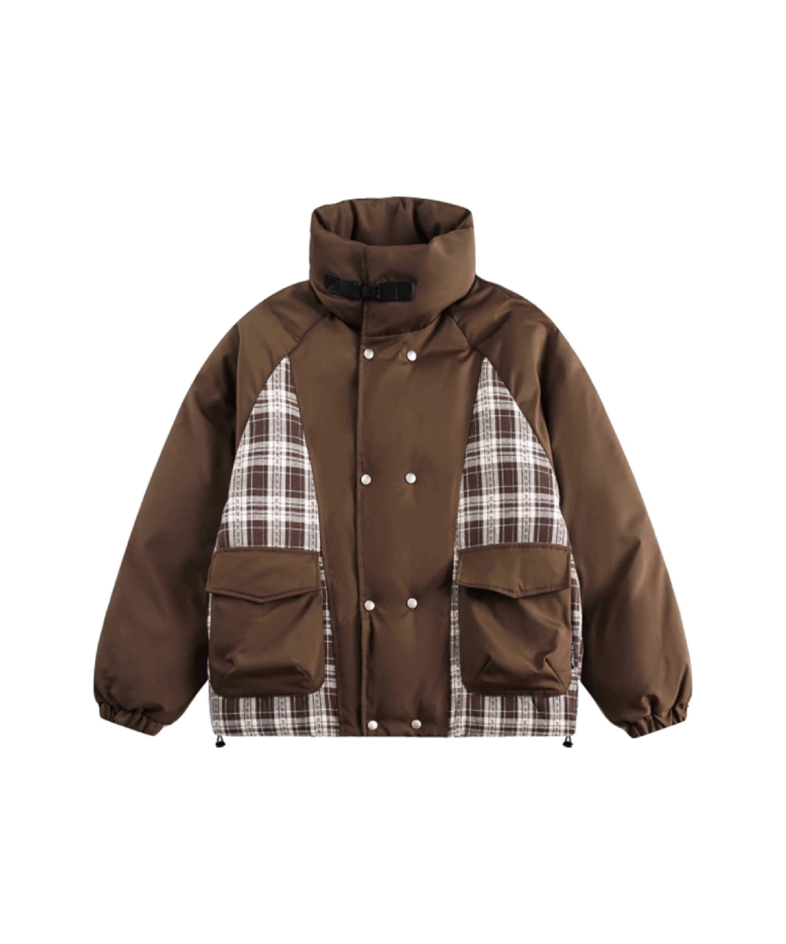 Stand Collar Check Docking Down Jacket