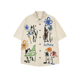 Cheerful Cat Print Shirt