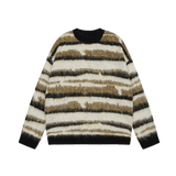 Abstract Mohair Stripe Sweater