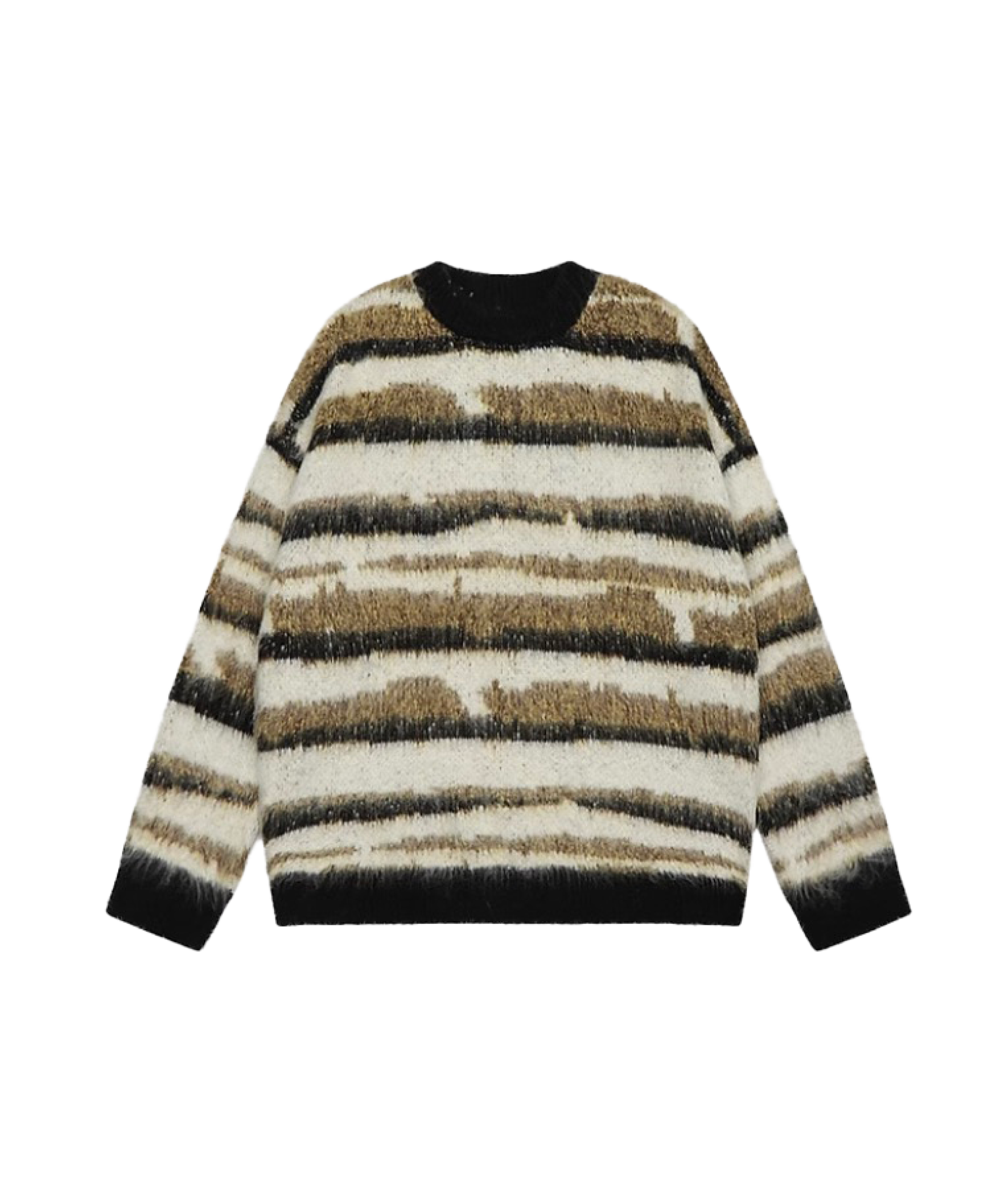 Abstract Mohair Stripe Sweater