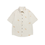 Animal Embroidery Stripe Shirt