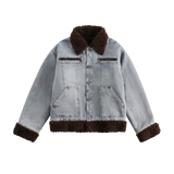 Faux Fur Denim Jacket