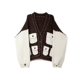Multi Cargo Pocket Contrast Cardigan