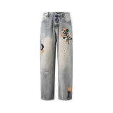 Relaxed Embroidery Denim Pants