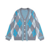 Argyle Pattern Tassel Cardigan