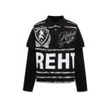 Crest Graphic Fake Two Long Sleeve T