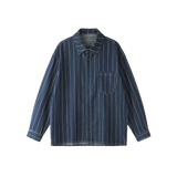 Vertical Stripe Denim Shirt