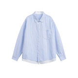 Fake Two Hem Stripe Shirt