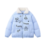 Funny Animal Sketch Down Coat
