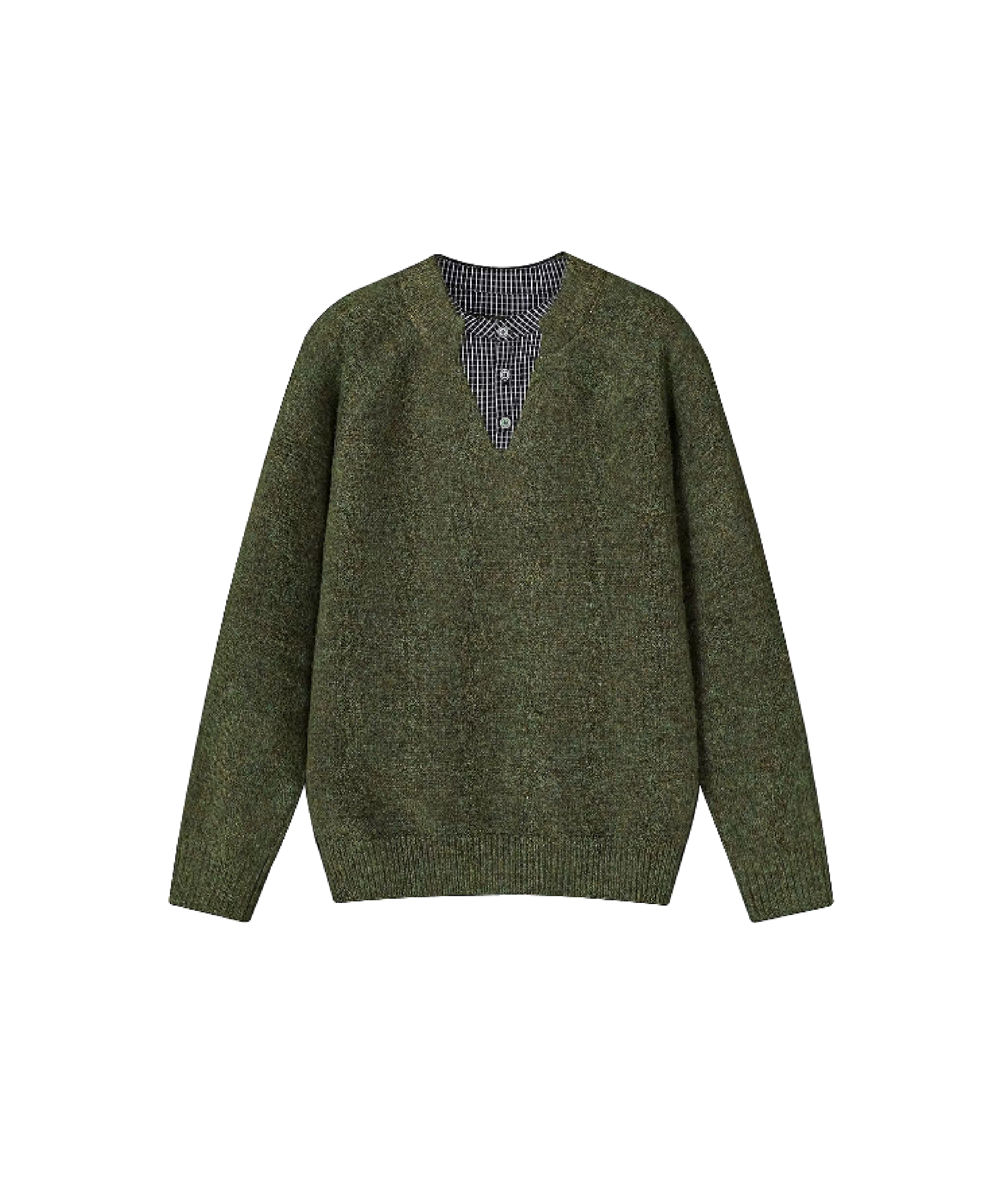 Fake Two Shirt Stitching Sweater
