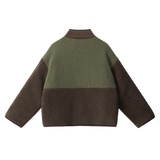 Color Patch Faux Fur Jacket