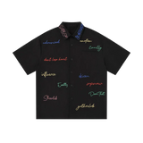 Colored Letter Embroidery Shirt
