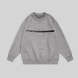 Jacquard Letter Rib Sweater