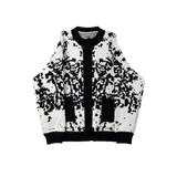 Abstract Jacquard Cardigan