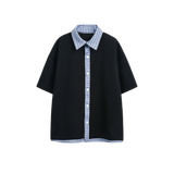 Fake Two Plaid Docking Shirt