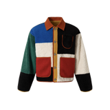 Cheerful Color Block Cozy Fur Jacket