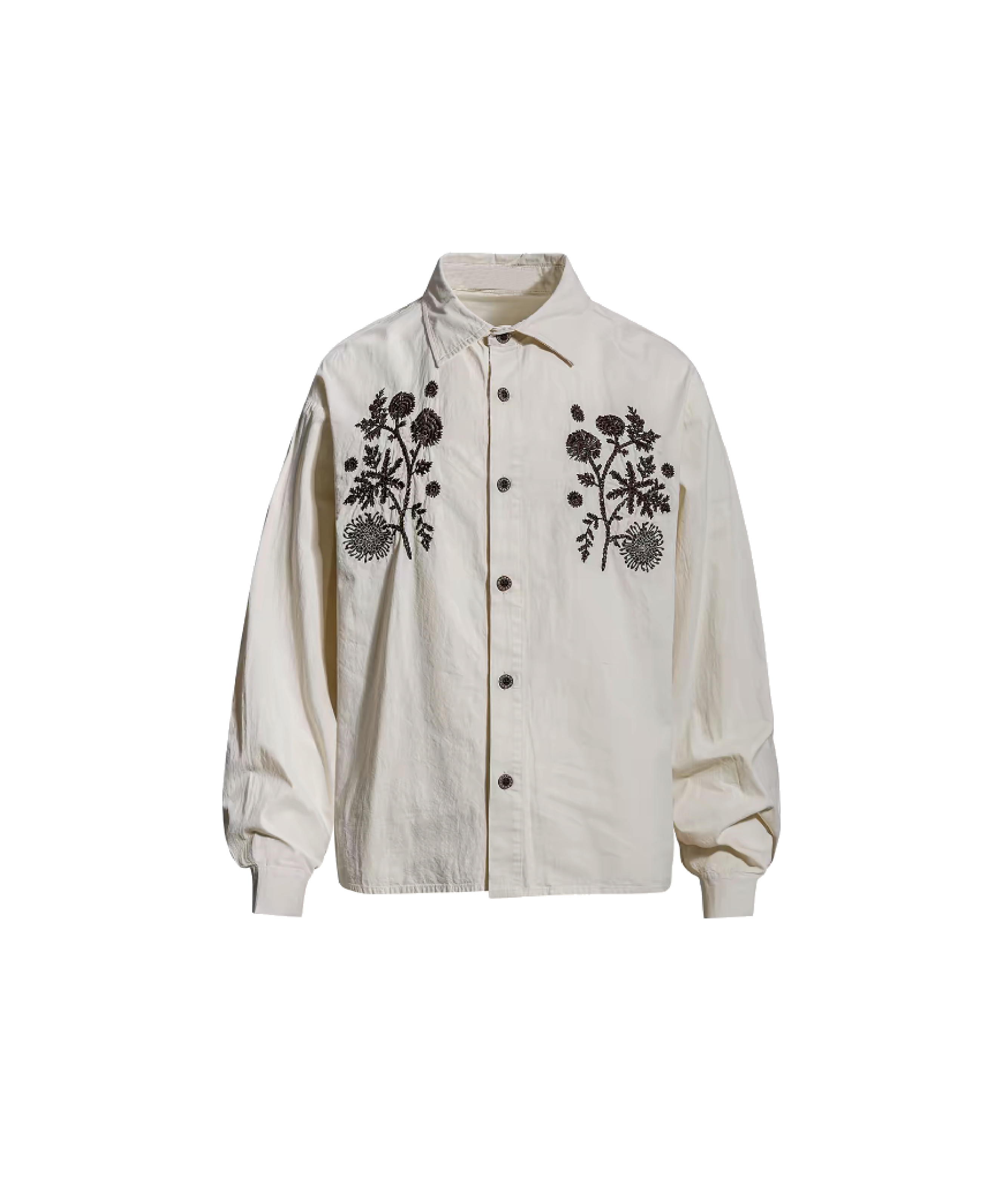 Contrast Embroidery Shirt