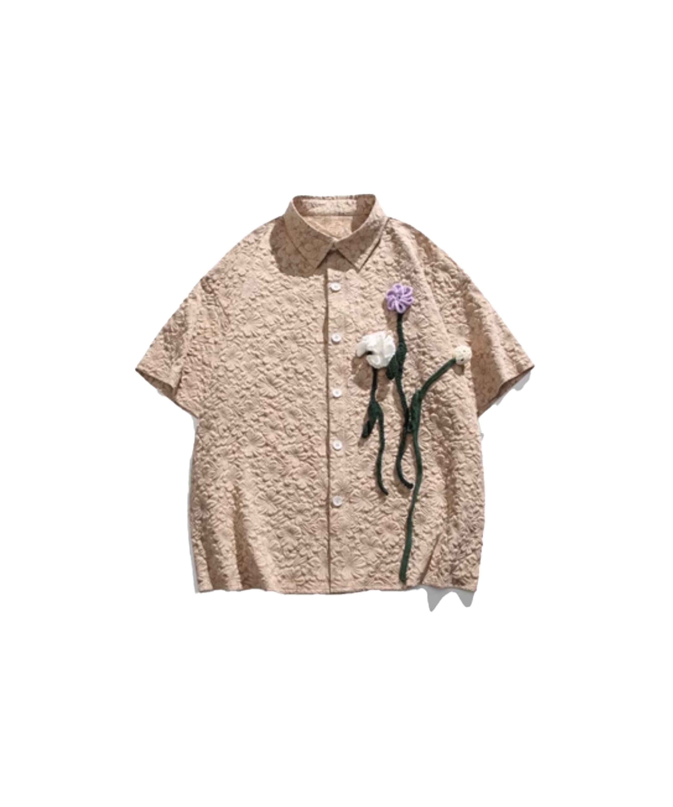 Embossed Handmade Flower Shirt