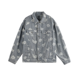 Rose Applique Denim Jacket