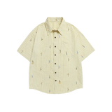 Retro Floral Embroidery Shirt