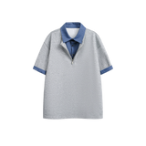 Fake Two Contrast Polo Shirt